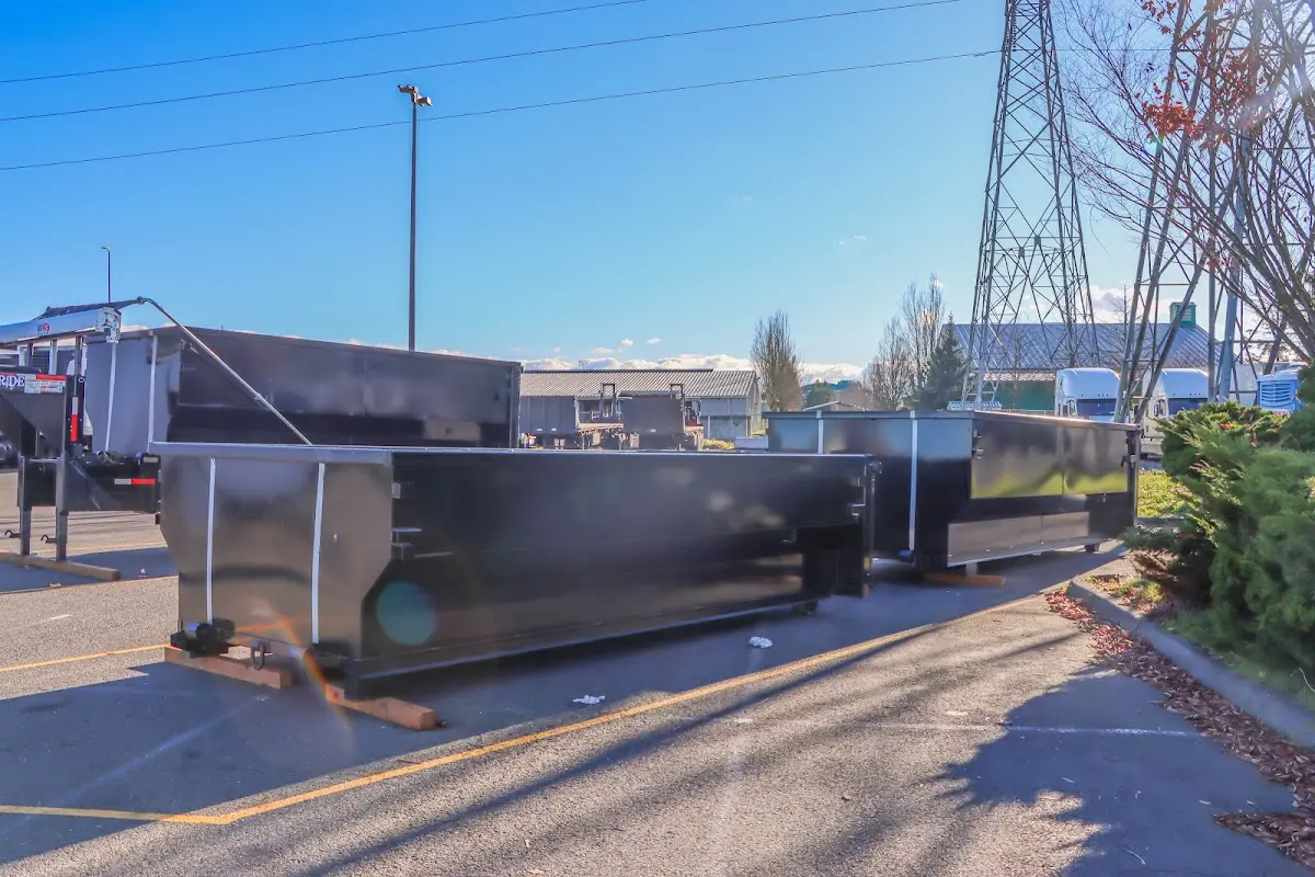 Roll-off dumpster ready for waste disposal at job site for 8 Yard Dumpster Rental in Hutchins